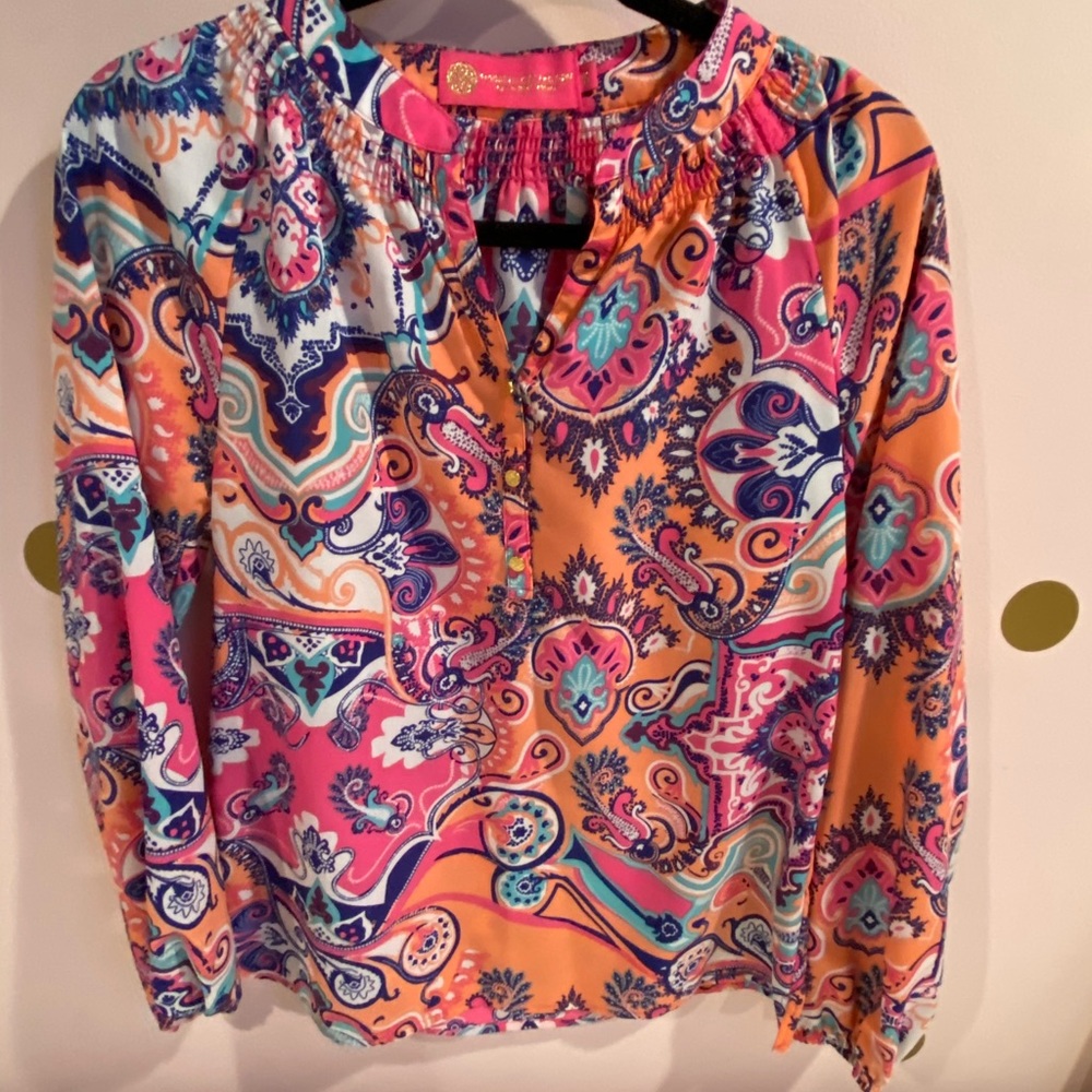 Macbeth Paisley Lilly Pulitzer inspired blouse